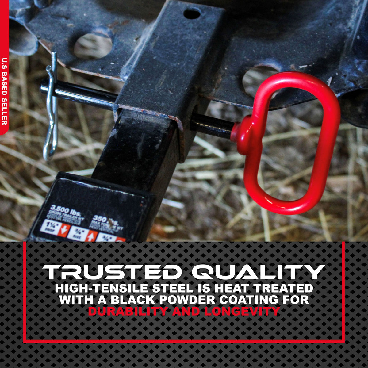 Car / Truck Trailer Tow Hitch Lock Pin and R-Clip 3-5/8" x 1/2" Inch