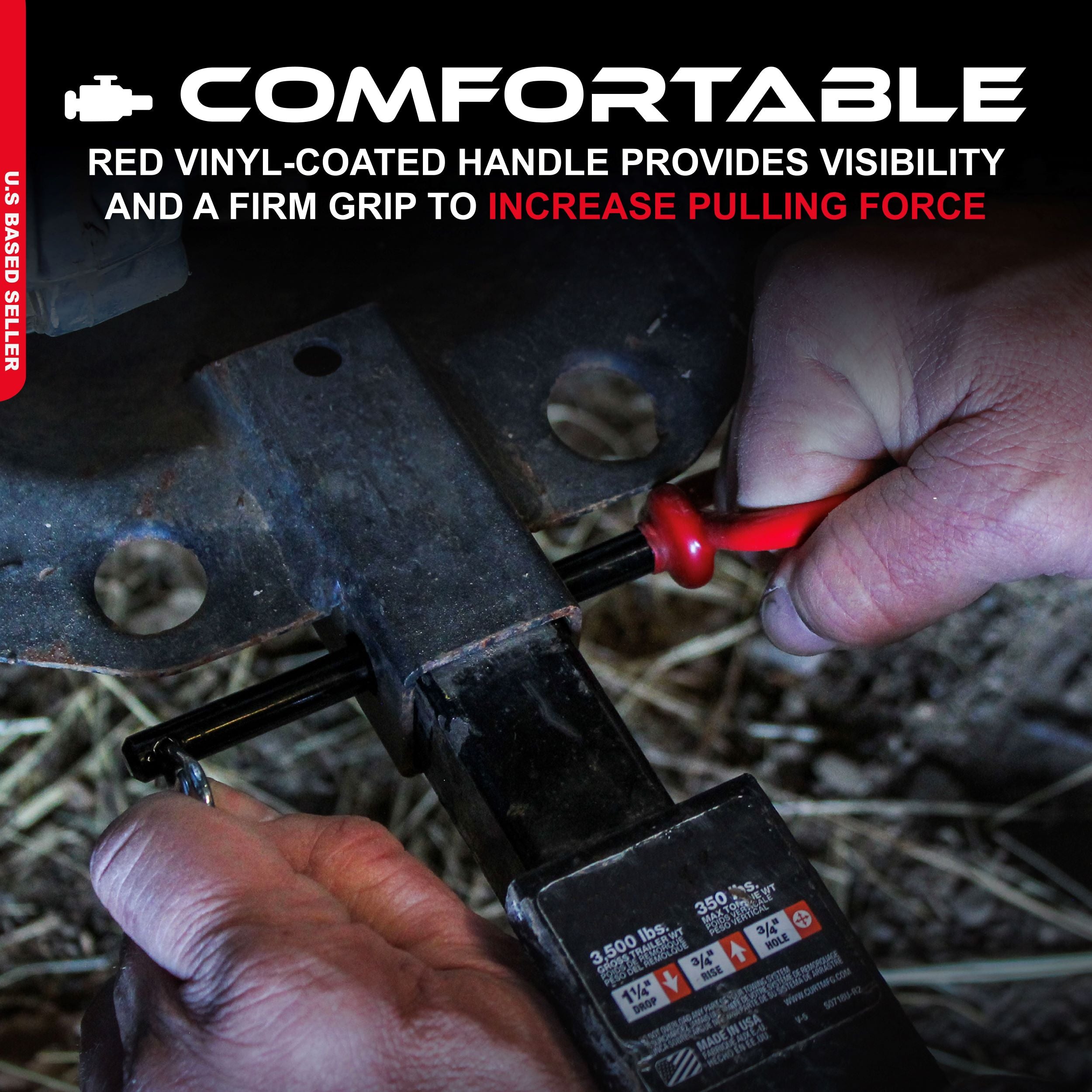 Car / Truck Trailer Tow Hitch Lock Pin and R-Clip 4" x 3/8"