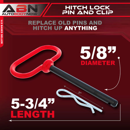 Car / Truck Trailer Tow Hitch Lock Pin and R-Clip 5-3/4" x 5/8"