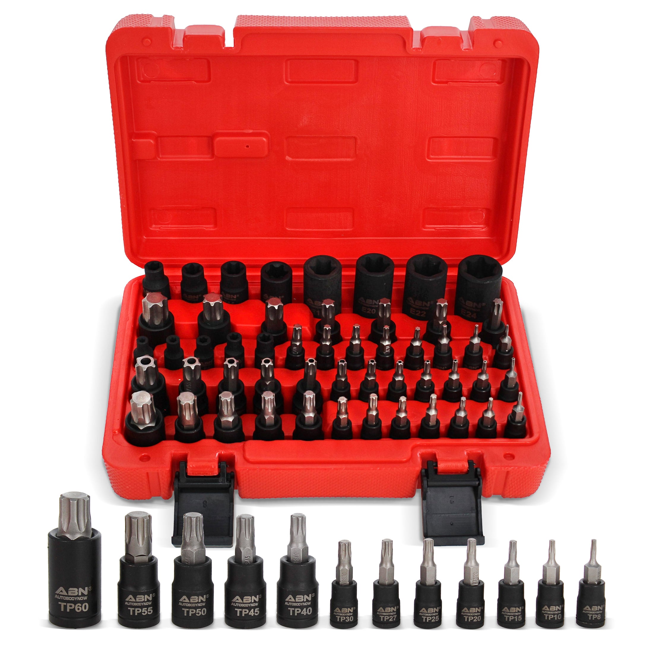 Master Star Torx Bit Socket 52-Piece Set – SAE 4-Point Square Drive AB ...