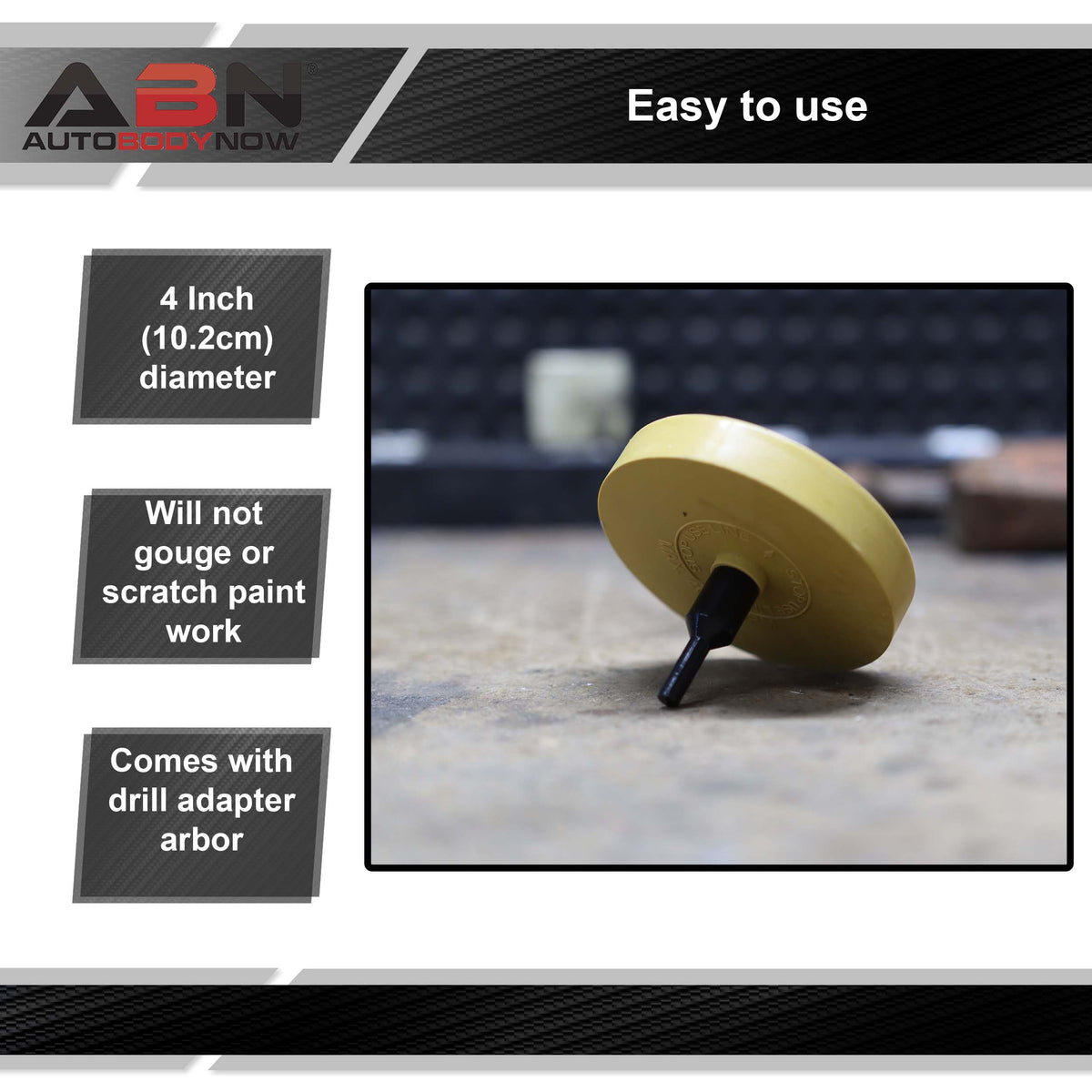 Rubber Eraser Wheel & Adapter 1-Pack – Vinyl Decal & Adhesive Remover