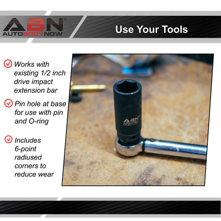 1/2 Inch Drive 1-1/16 Inch Socket - Deep Impact SAE Sockets 6pt 1-Pack