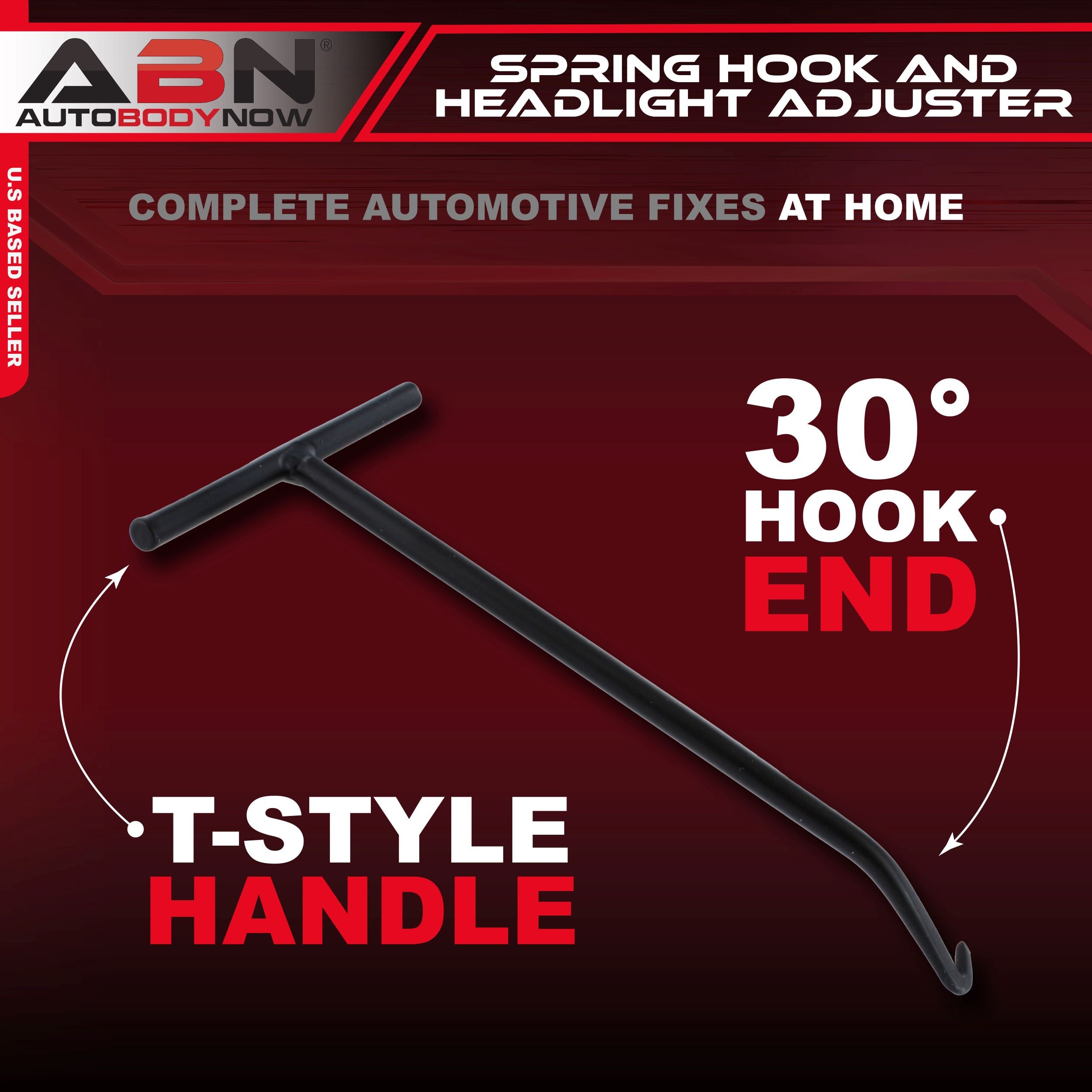 Brake Spring Hook and Headlight Adjuster with T-Handle and Angled Hook