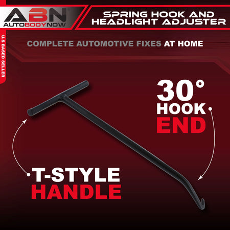 Brake Spring Hook and Headlight Adjuster with T-Handle and Angled Hook