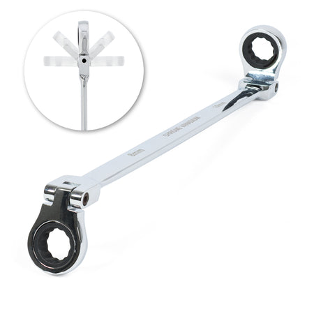 Ratcheting Wrench 8 and 10mm Extra Long Flex Head Ratcheting Wrench