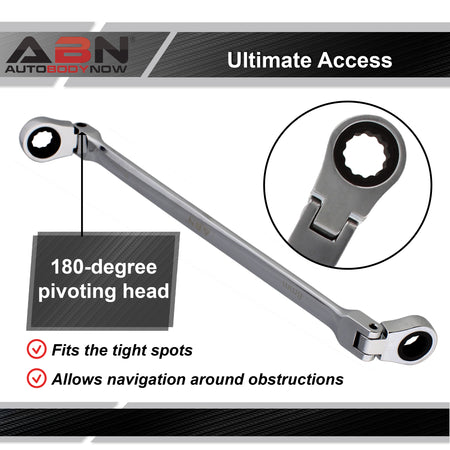 Ratcheting Wrench 8 and 10mm Extra Long Flex Head Ratcheting Wrench