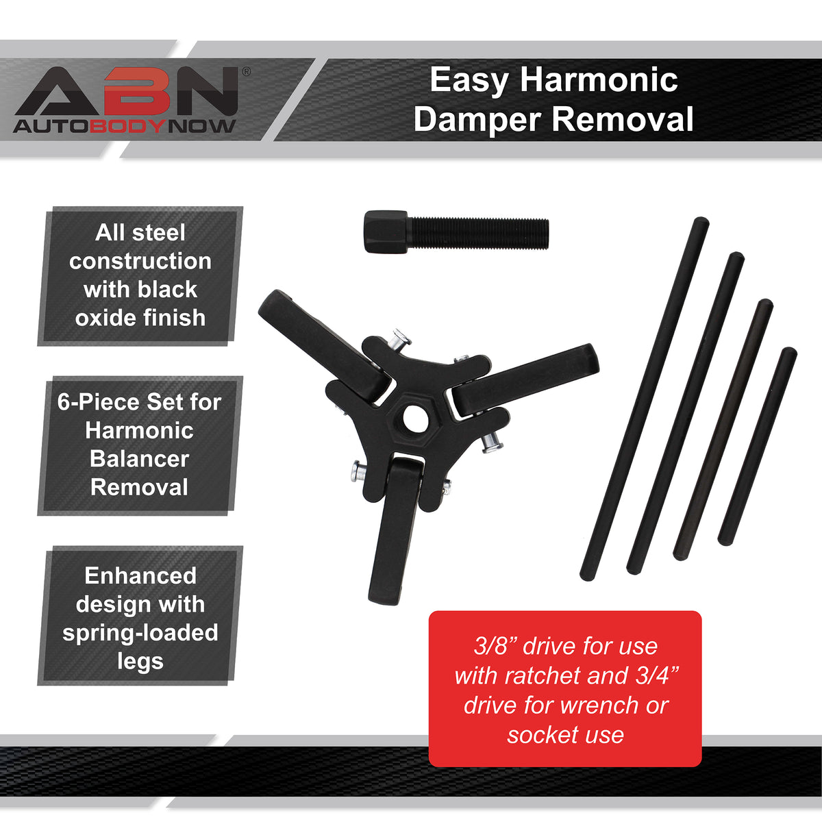 Harmonic Damper Pulley Puller Set – Vehicle Harmonic Balancer Removal