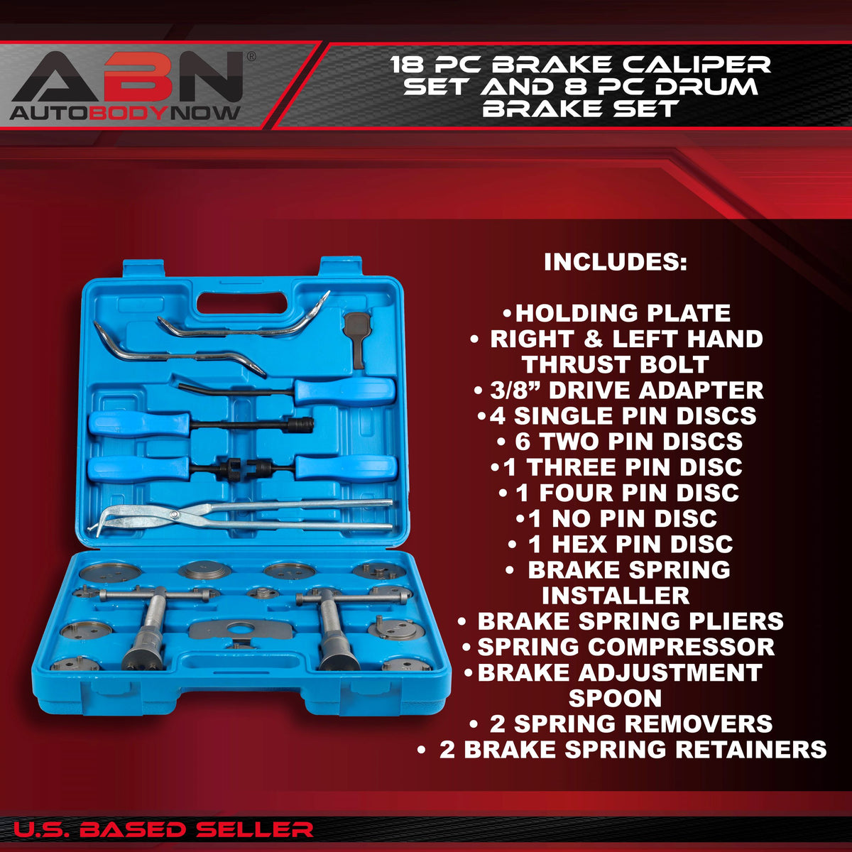 Brake Tool Sets w/ 18 Pc Brake Caliper Set & 8 Pc Brake Tool Set
