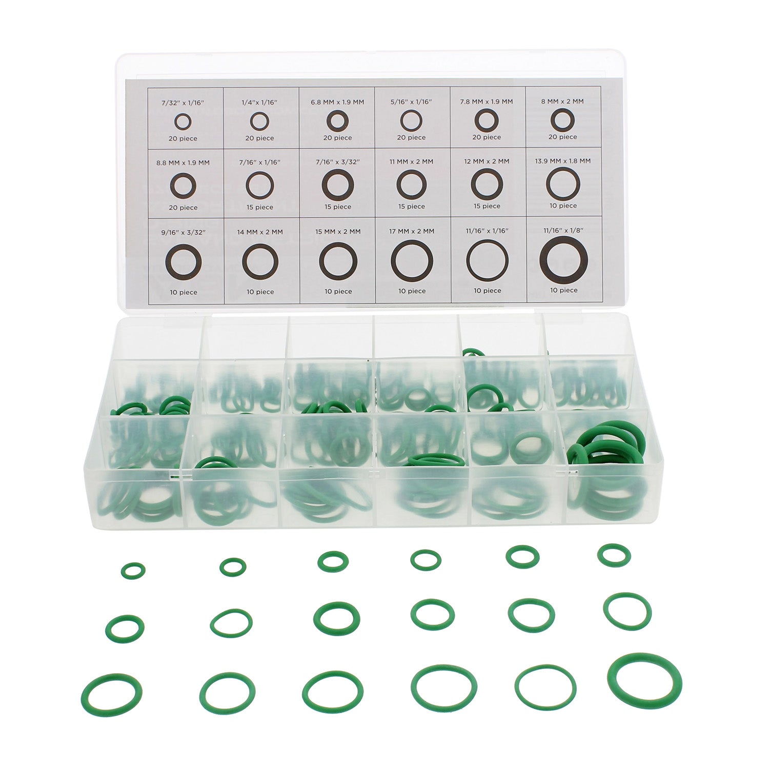 SAE and Metric Rubber O Rings Assortment Set - 270Pc Gasket O Rings