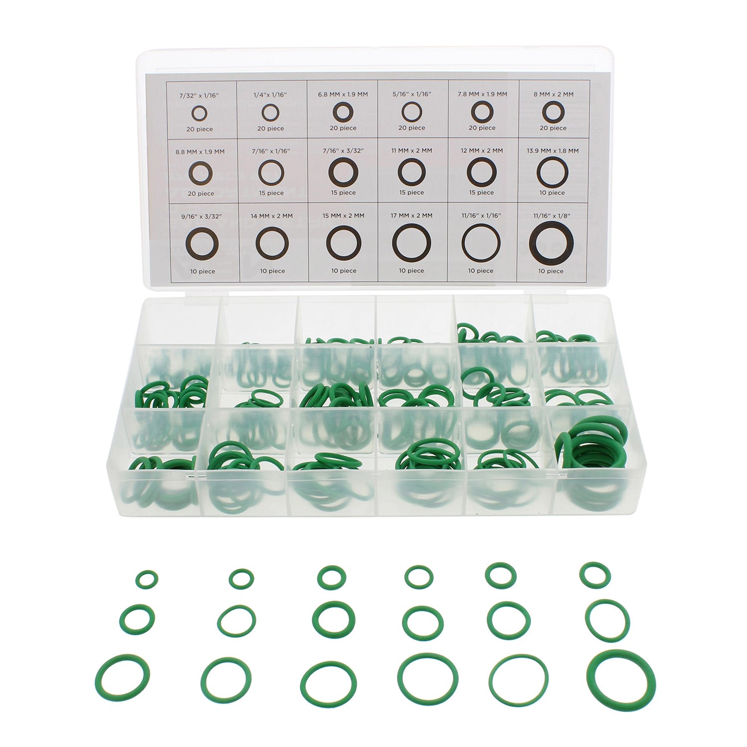 SAE and Metric Rubber O Rings Assortment Set - 270Pc Gasket O Rings