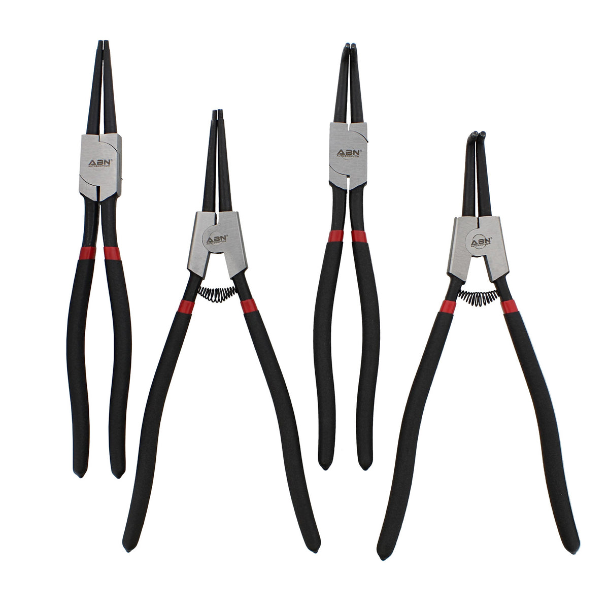 Extra Long Snap Ring Pliers Set - 4pc Lock Ring Pliers with 4mm Tips