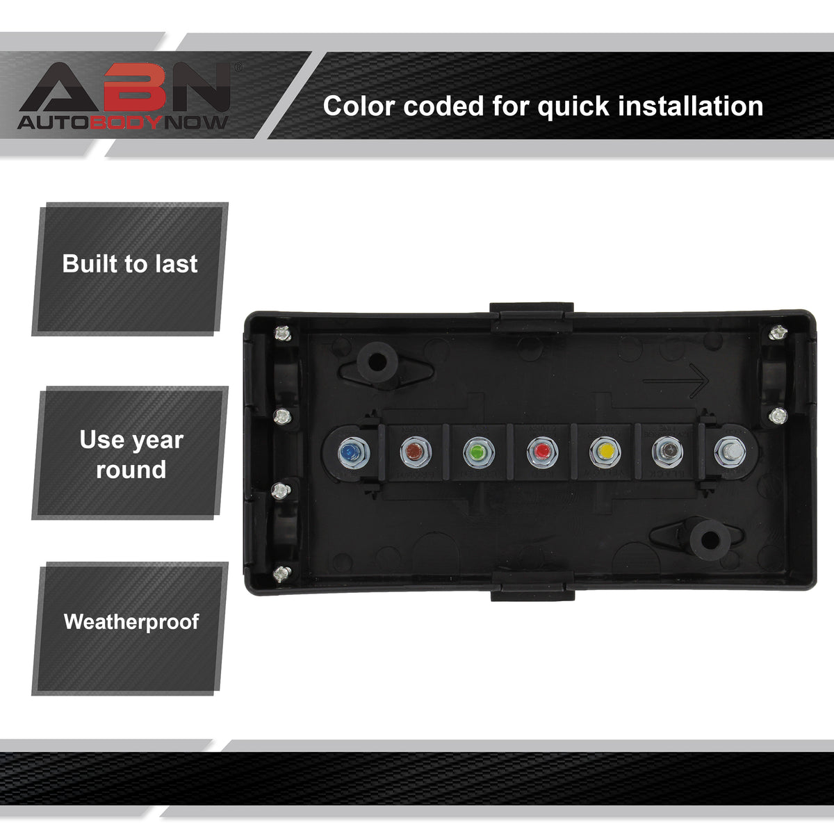 7 Pin Trailer Wiring Harness 4ft ROJ Plug Trailer Cord + Junction Box