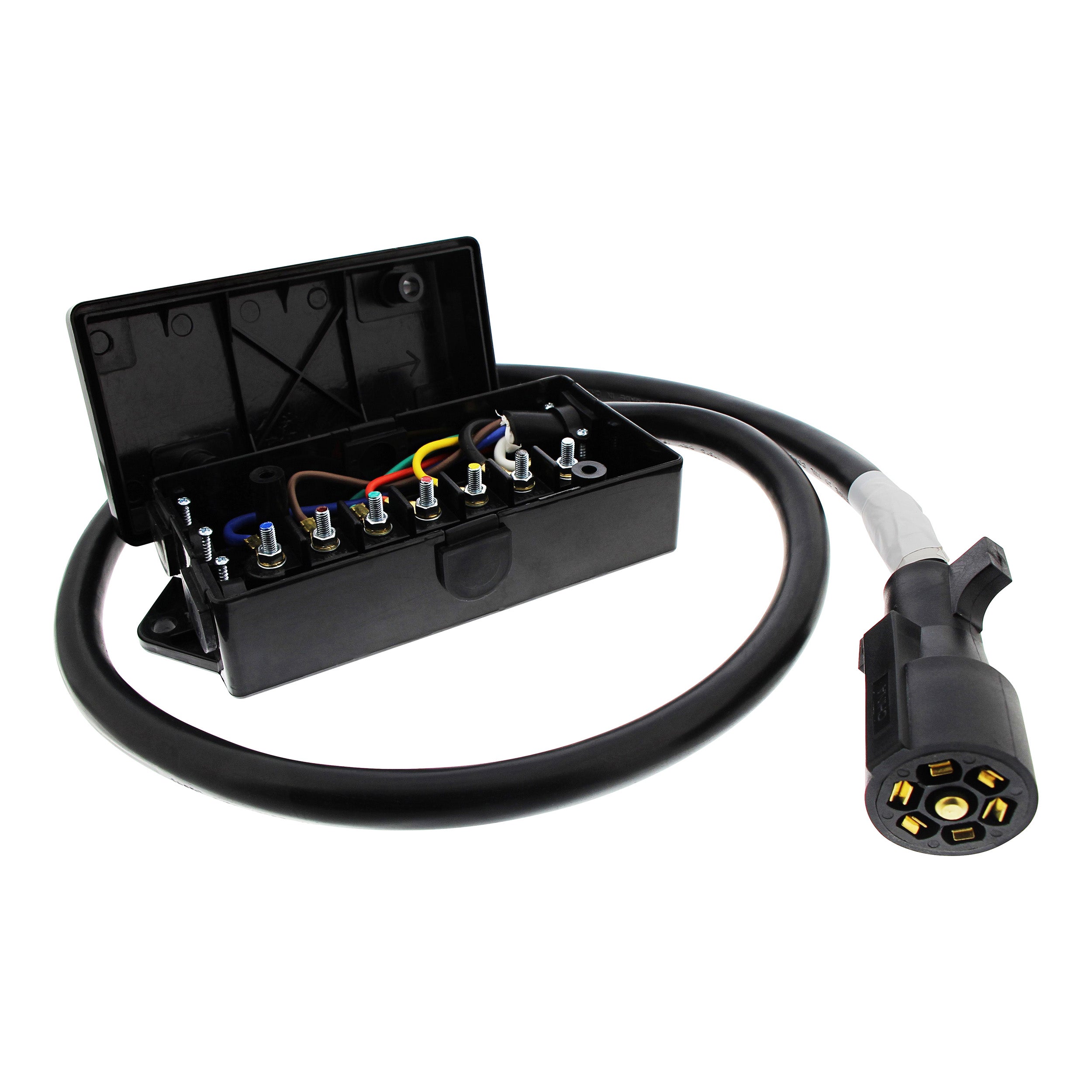 7 Pin Trailer Wiring Harness 6ft ROJ Plug Trailer Cord + Junction Box