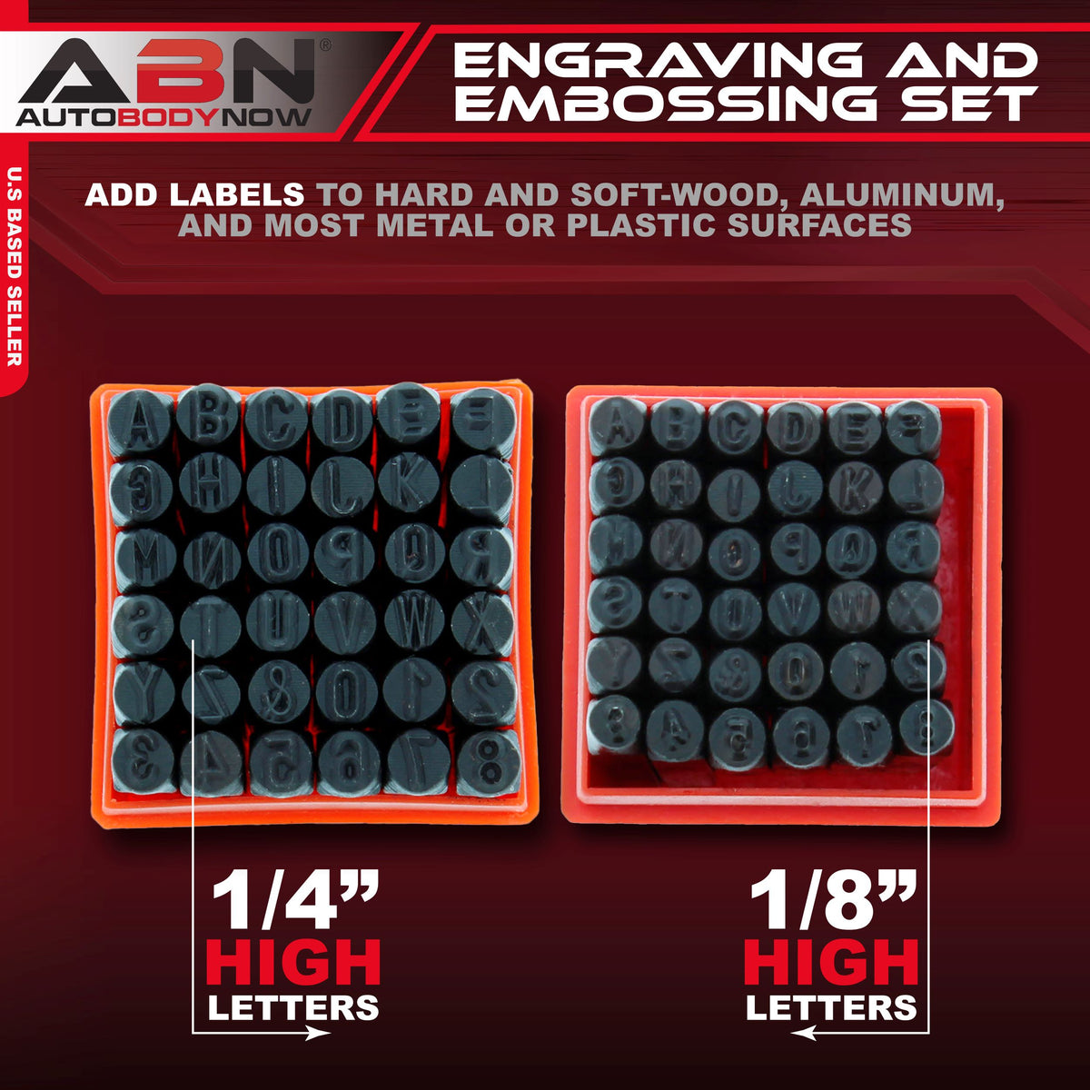 Metal 1/4" & 1/8" Inch Stamping 72pc Kit Embossing Engraving Stamp Set