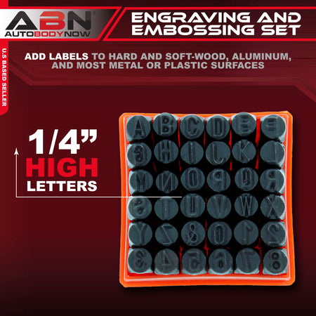 Metal 1/4" Inch Stamping 36-Piece Kit – Embossing Engraving Stamp Set