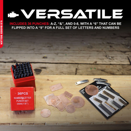 Metal 1/8" Inch Stamping 36-Piece Kit – Embossing Engraving Stamp Set