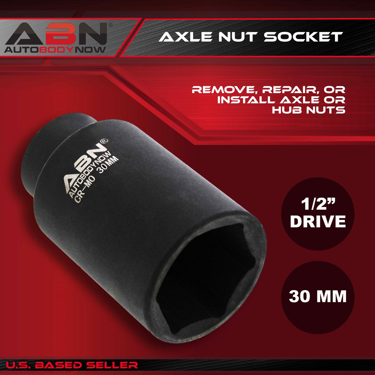 Axle Nut Socket – 30mm, 1/2" Inch Drive, 6 Point