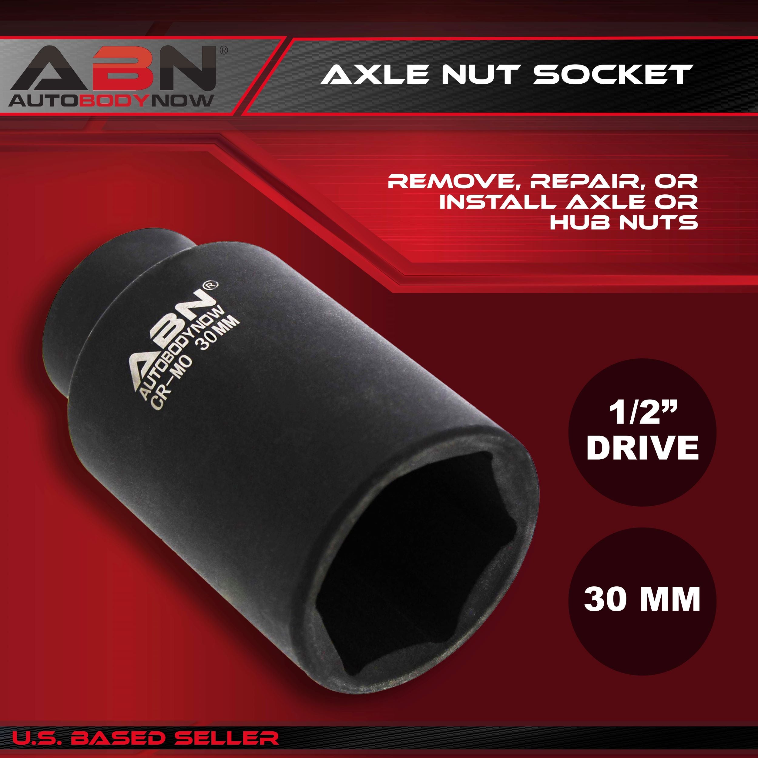 Axle Nut Socket – 30mm, 1/2" Inch Drive, 6 Point