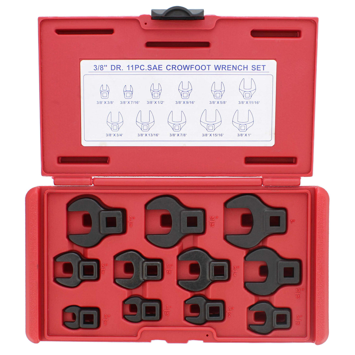 Crowfoot Wrench SAE Standard 3/8” Inch Drive 11-Piece Set