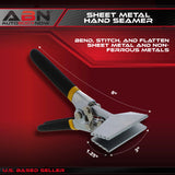 Sheet Metal Hand Seamer - 3 Inch Straight Jaw Manual Metal Bender Tool