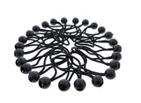 6” Inch Ball Bungee 25-Pack – Black Bungee Cords with Plastic Balls