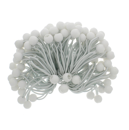 Ball Bungee Cord – 6” Inch White Bungee Cords with Balls, 100 Pack