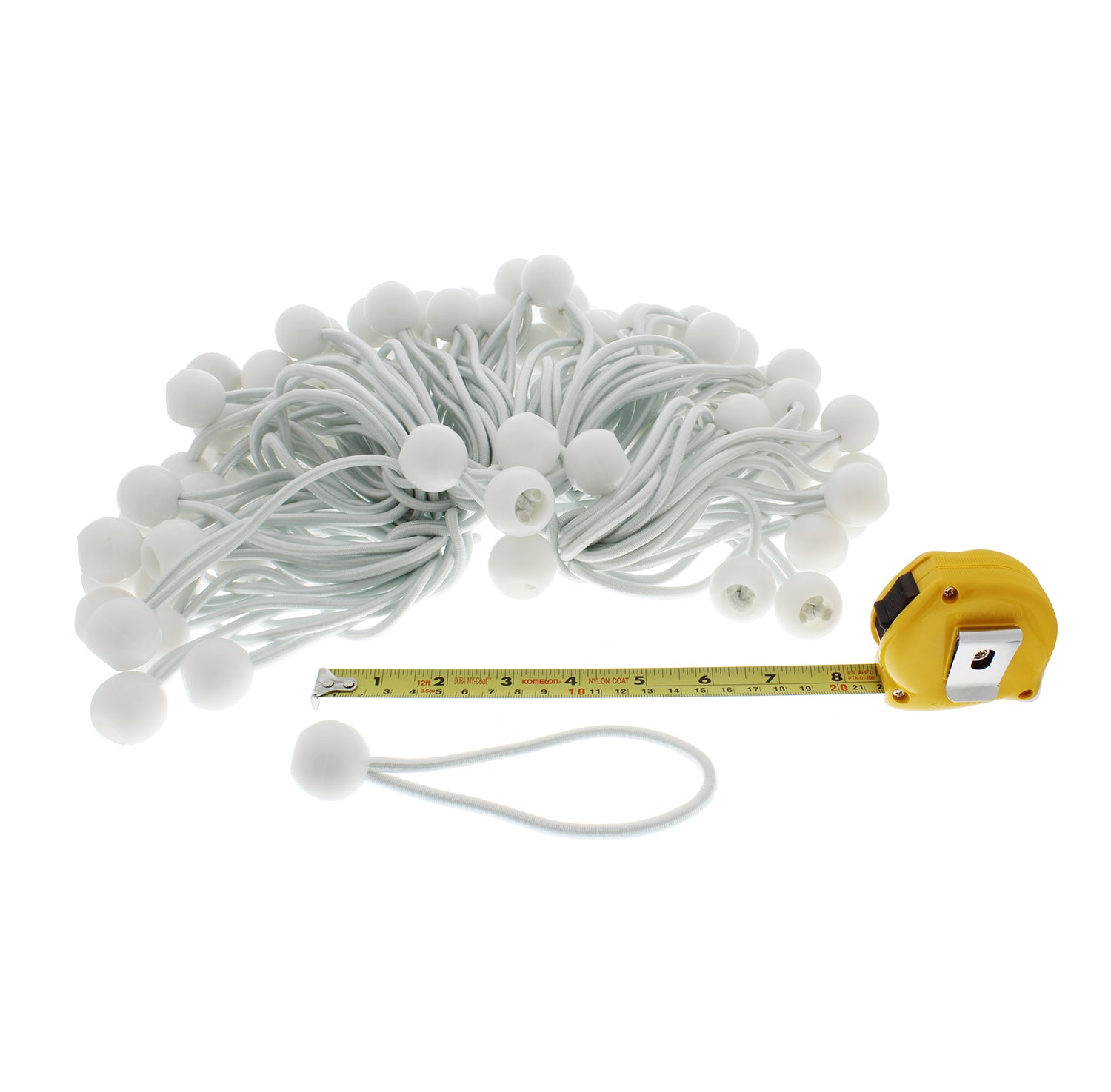 Ball Bungee Cord – 6” Inch White Bungee Cords with Balls, 100 Pack