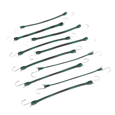 EPDM Rubber Straps with Hooks - 15in Camo Rubber Bungee Cords, 10Pk