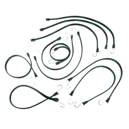 EPDM Rubber Straps with Hooks - 31in Camo Rubber Bungee Cords, 10Pk