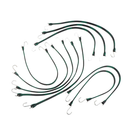 EPDM Rubber Straps with Hooks - 31in Camo Rubber Bungee Cords, 10Pk