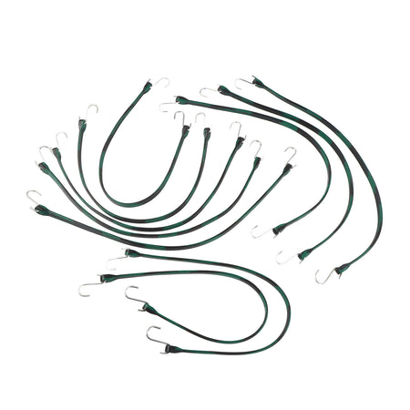 EPDM Rubber Straps with Hooks - 31in Camo Rubber Bungee Cords, 10Pk