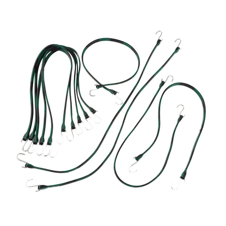 EPDM Rubber Straps with Hooks - 41in Camo Rubber Bungee Cords, 10Pk