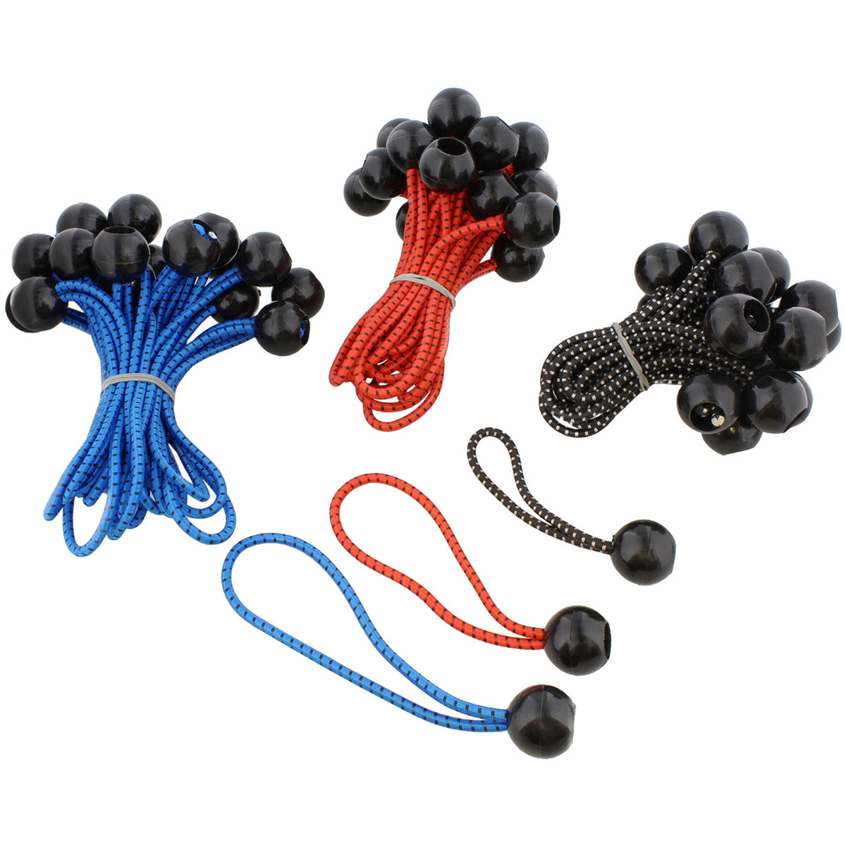 Ball Bungee Cords Assorted Sizes - 60pk Elastic Bungee Cords and Balls