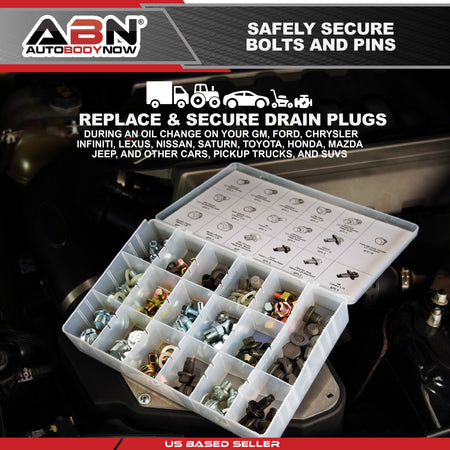 Oil Drain Plug 76 pc SAE & Metric Plugs & Washer Gasket Assortment Set