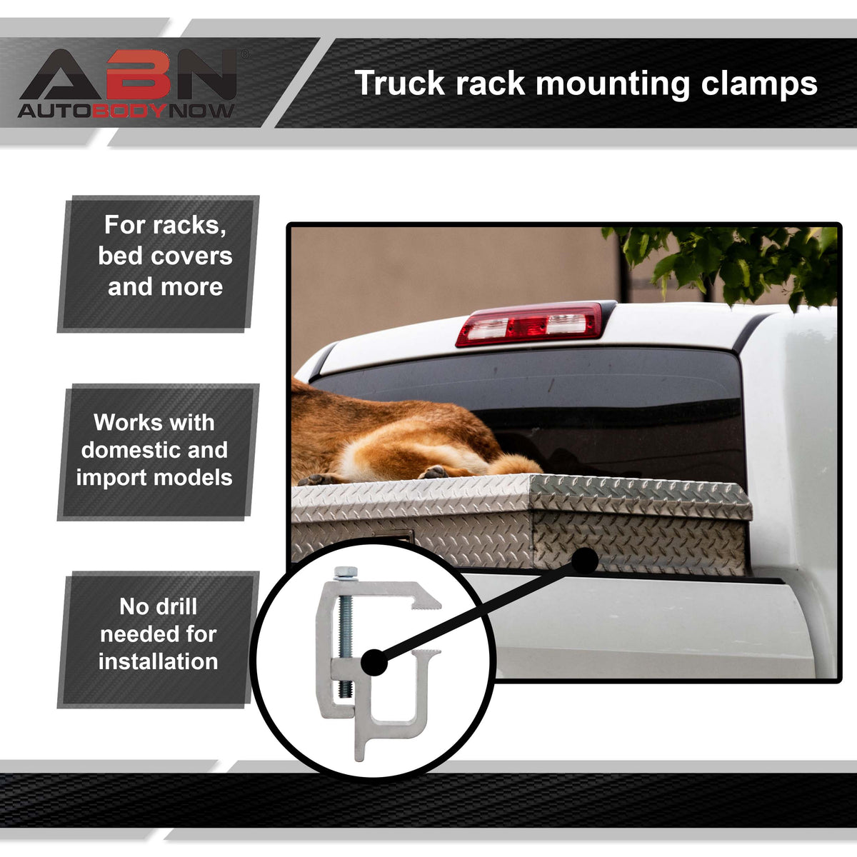Truck Topper Clamps - 2 Pack Canopy and Truck Cap Mounting Clamps