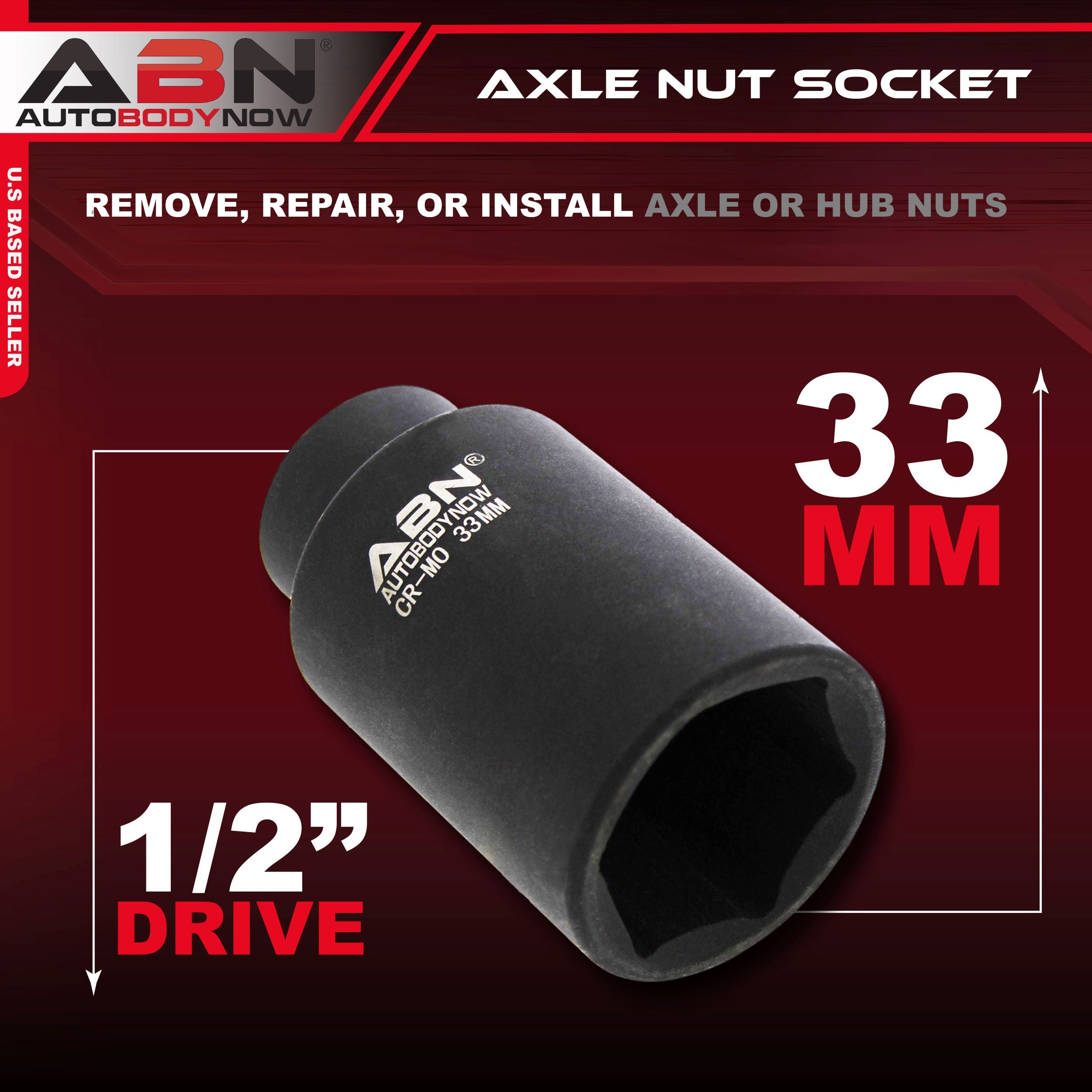 Axle Nut Socket – 33mm, 1/2" Inch Drive, 6 Point