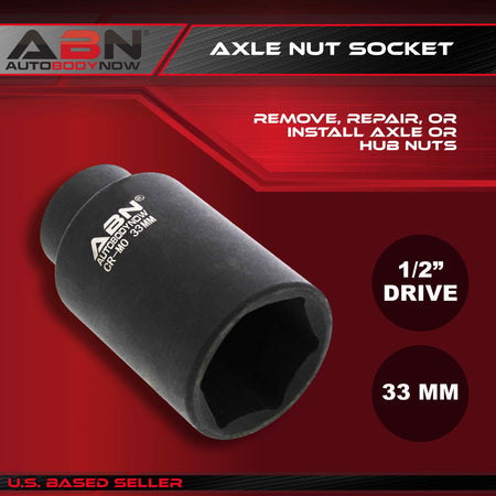 Axle Nut Socket – 33mm, 1/2" Inch Drive, 6 Point