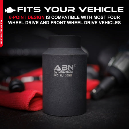 Axle Nut Socket – 33mm, 1/2" Inch Drive, 6 Point