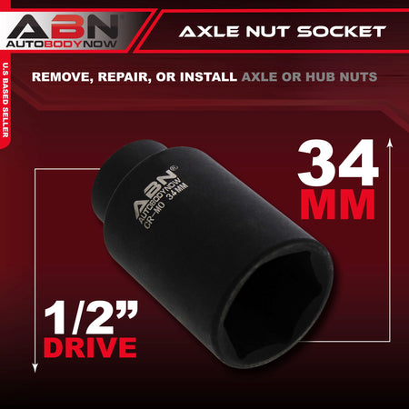Axle Nut Socket – 34mm, 1/2" Inch Drive, 6 Point