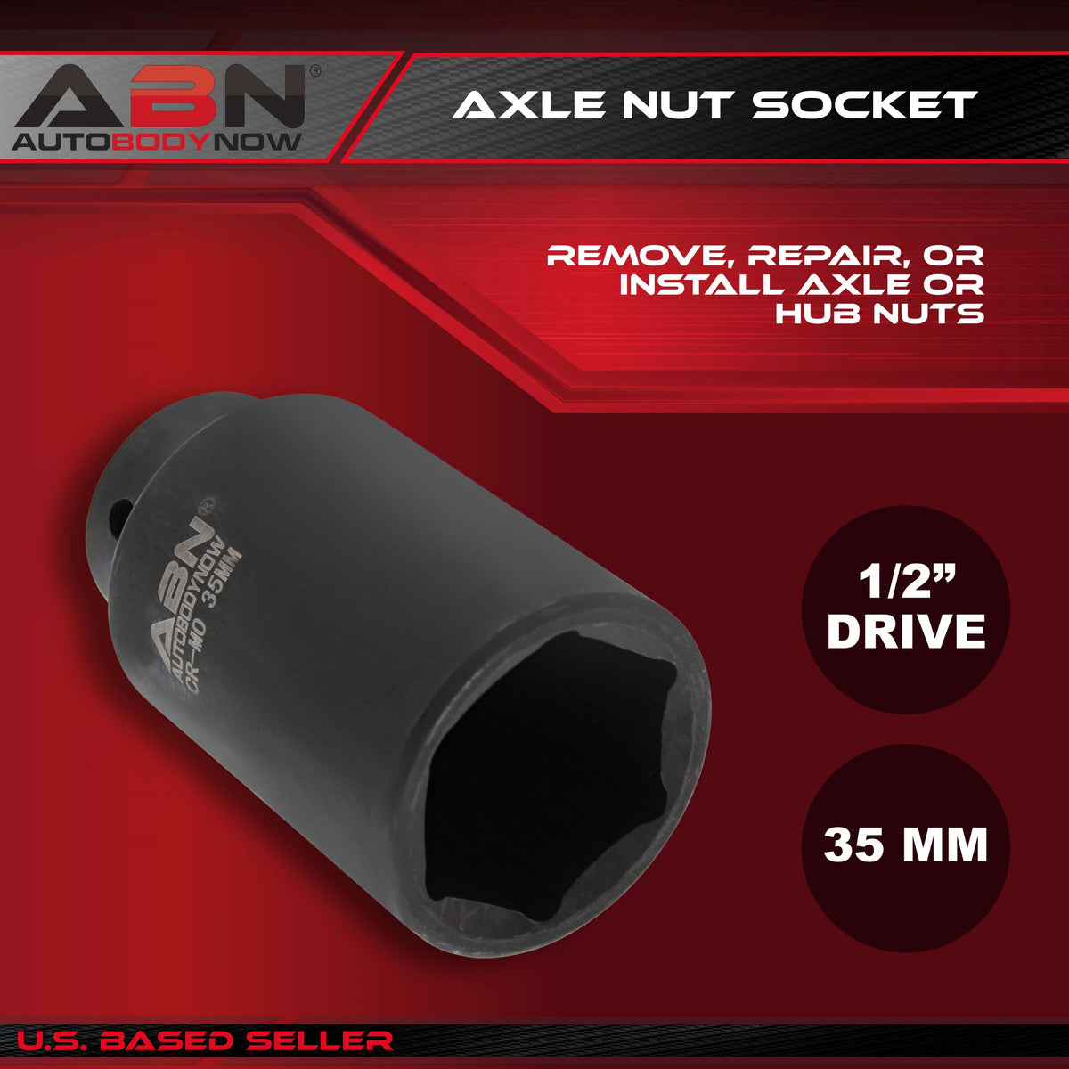 Axle Nut Socket – 35mm, 1/2" Inch Drive, 6 Point