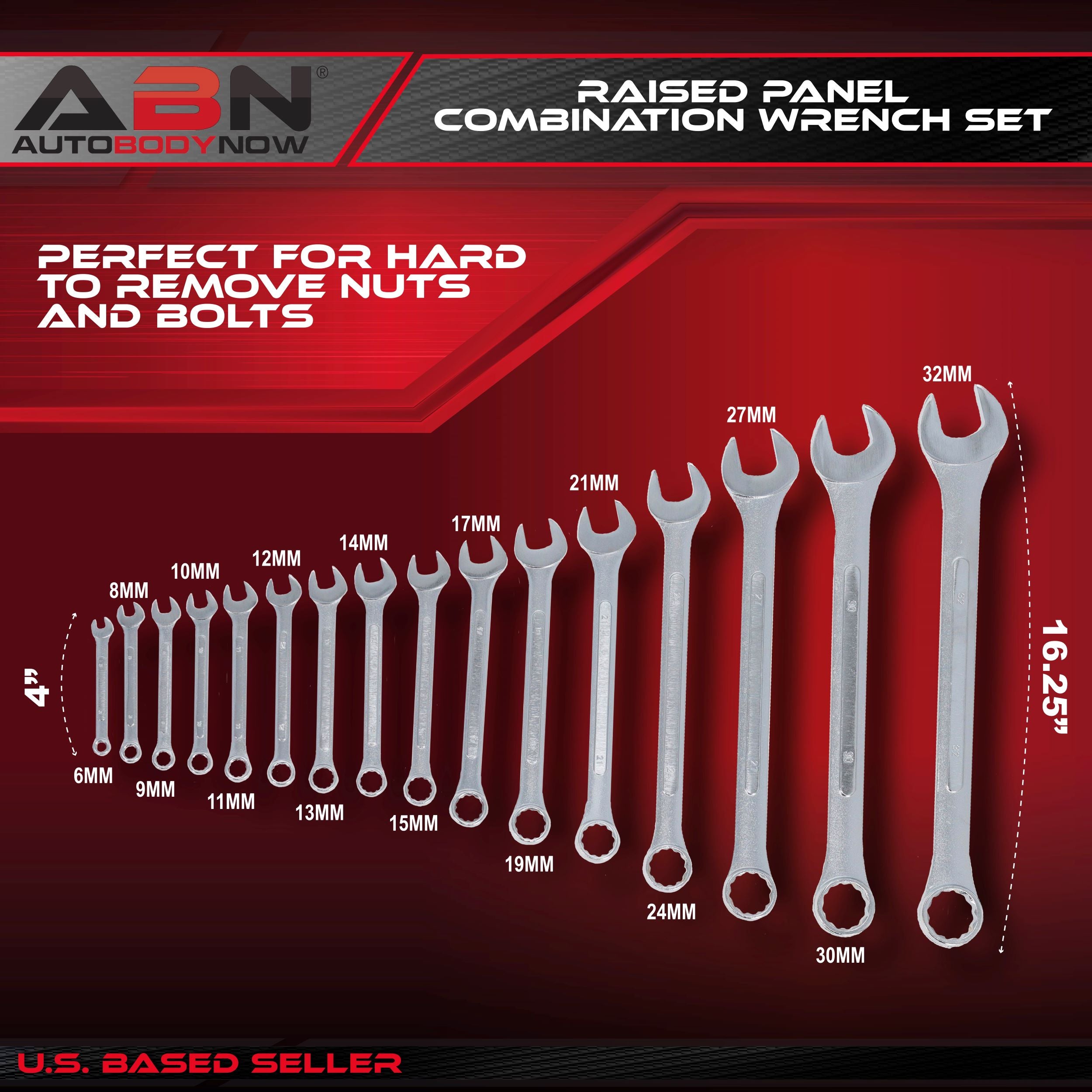 Combination Wrench Set Metric Wrench Set 6mm to 32mm 16-Piece