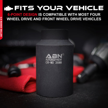 Axle Nut Socket – 36mm, 1/2" Inch Drive, 6 Point