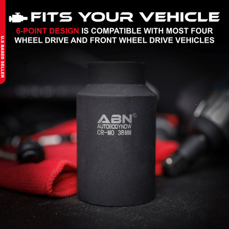 Axle Nut Socket – 38mm, 1/2" Inch Drive, 6 Point