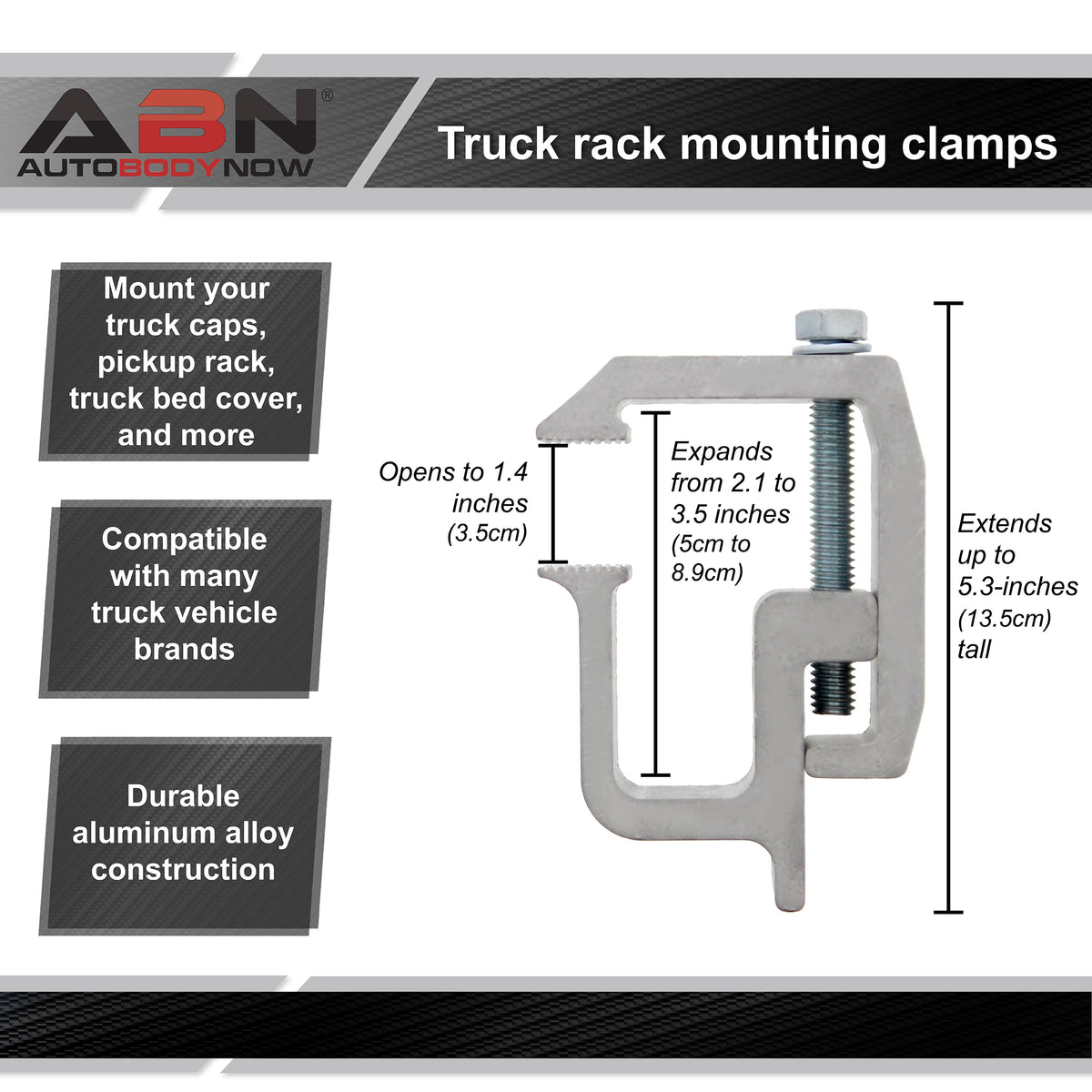 Truck Topper Clamps - 4 Pack Canopy and Truck Cap Mounting Clamps