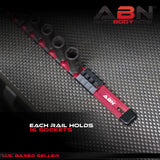 Red Aluminum SAE 1/2” Inch Socket Organizer Tool Holder Rail & Clips