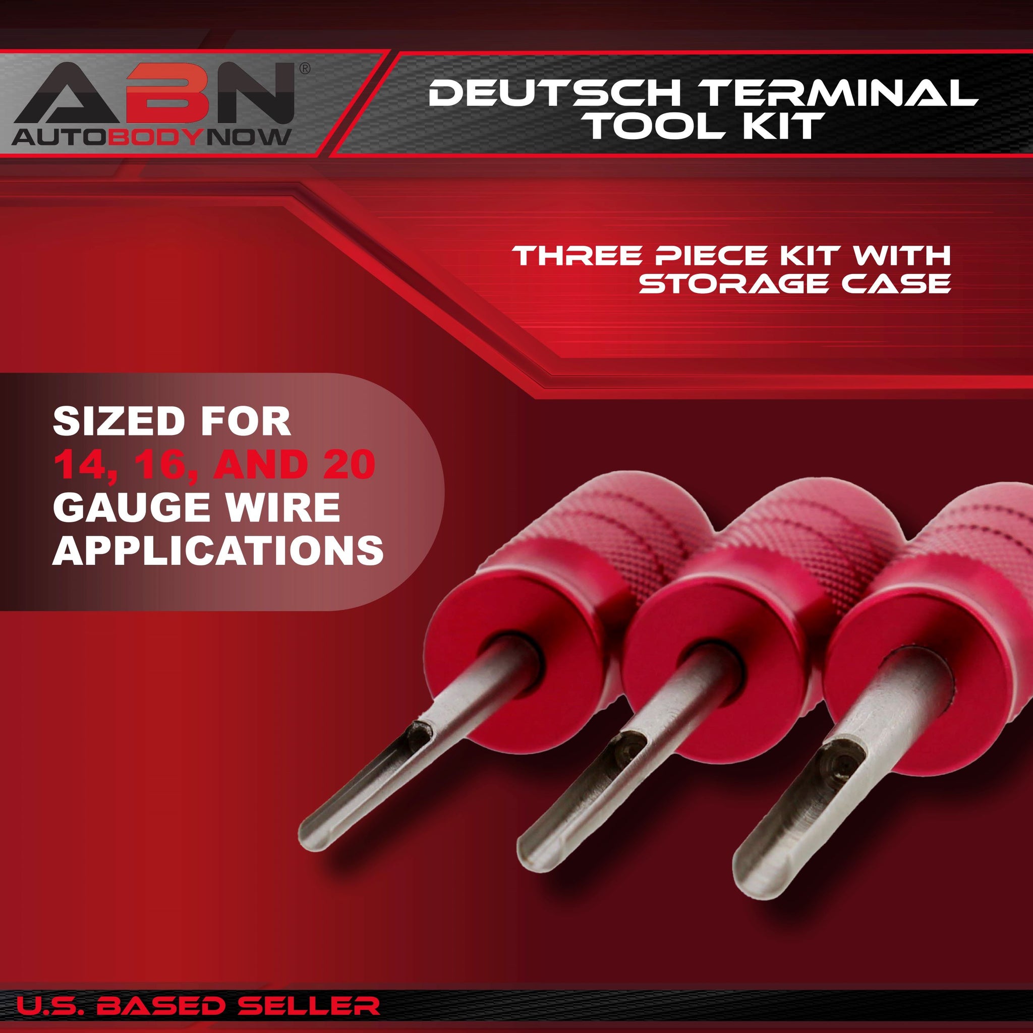 ABN Deutsch Terminal Tool Kit 3Piece 14, 16 and 20 Gauge with Storage