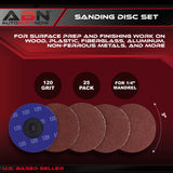 Aluminum Oxide Sanding Discs 25-Pack, 3” Inch, 120 Grit