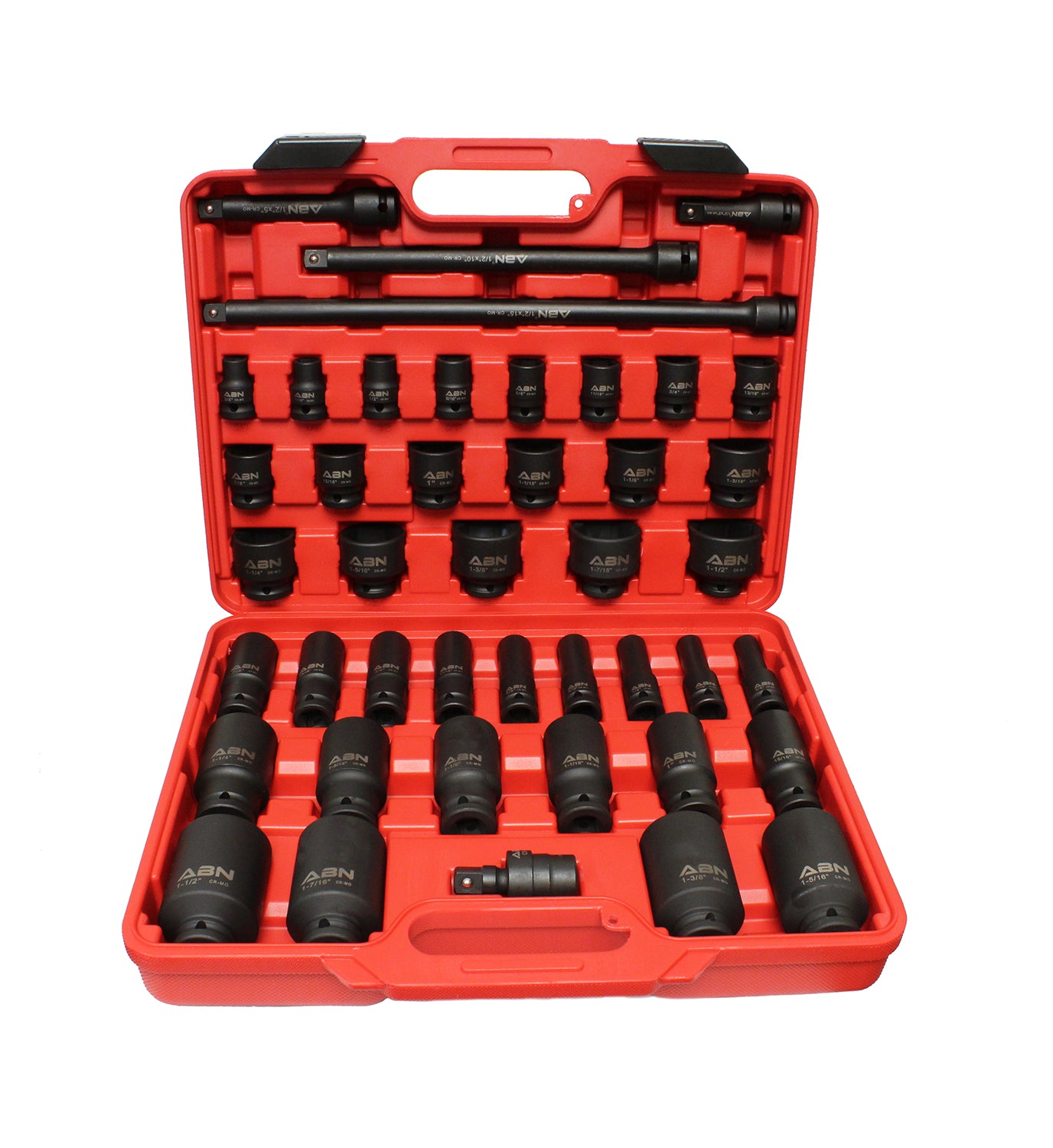 1/2" Inch Drive SAE Impact Socket Set with Extensions & Swivel Joint