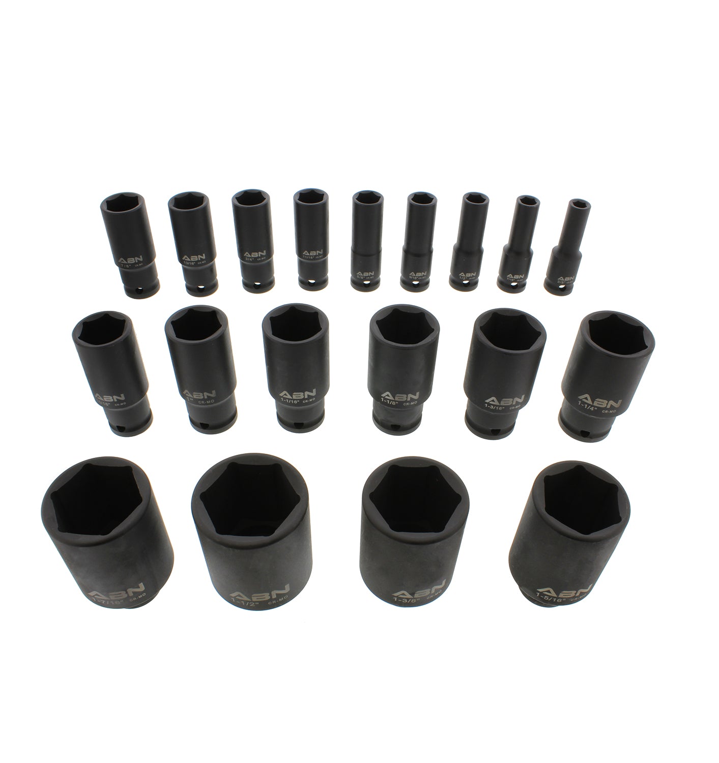 1/2" Inch Drive SAE Impact Socket Set with Extensions & Swivel Joint