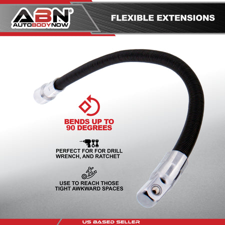 4pc Flexible Socket Extension Bar Set 1/4in and 3/8in Drive